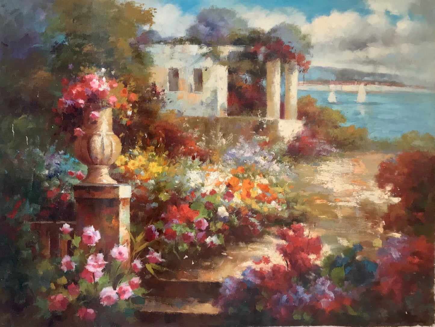 Jardin fleuri pittoresque