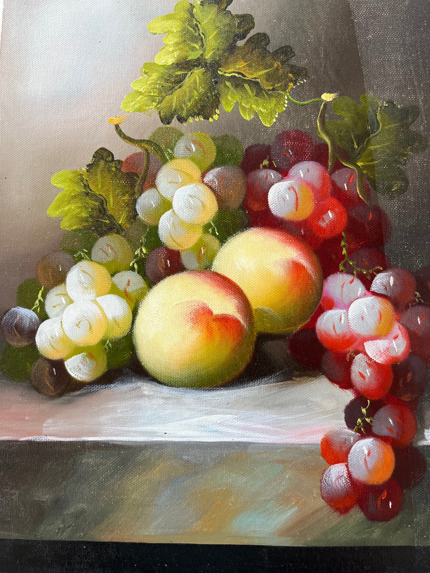 Still life of fruits on a white table
