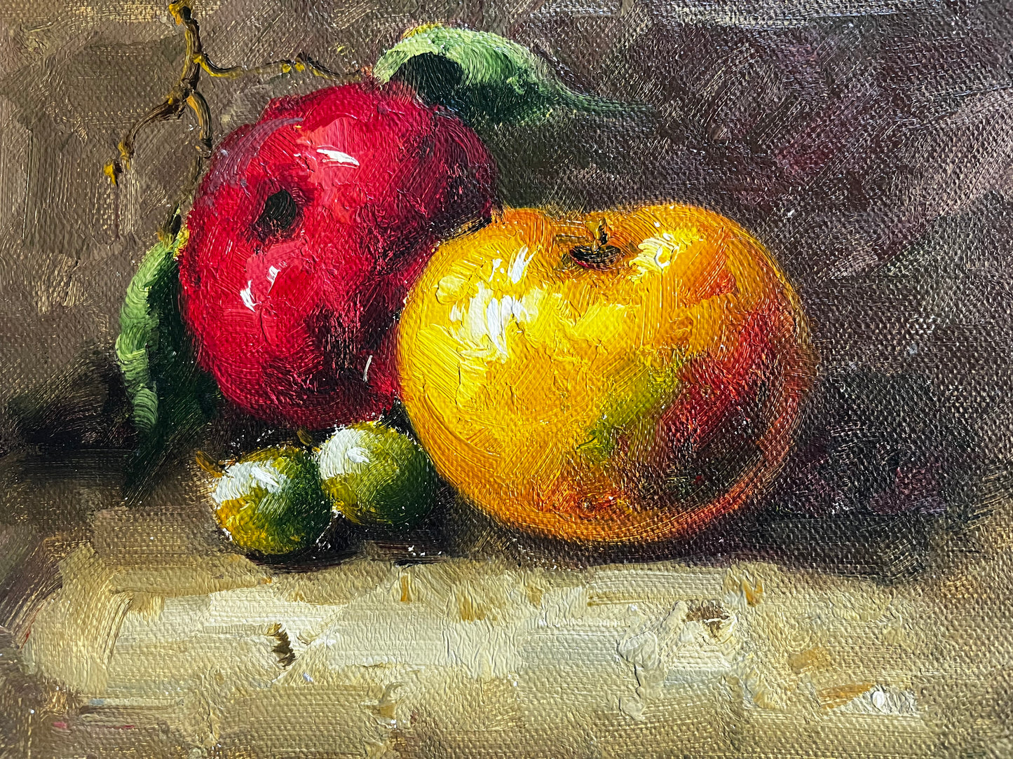 Nature morte de deux pommes