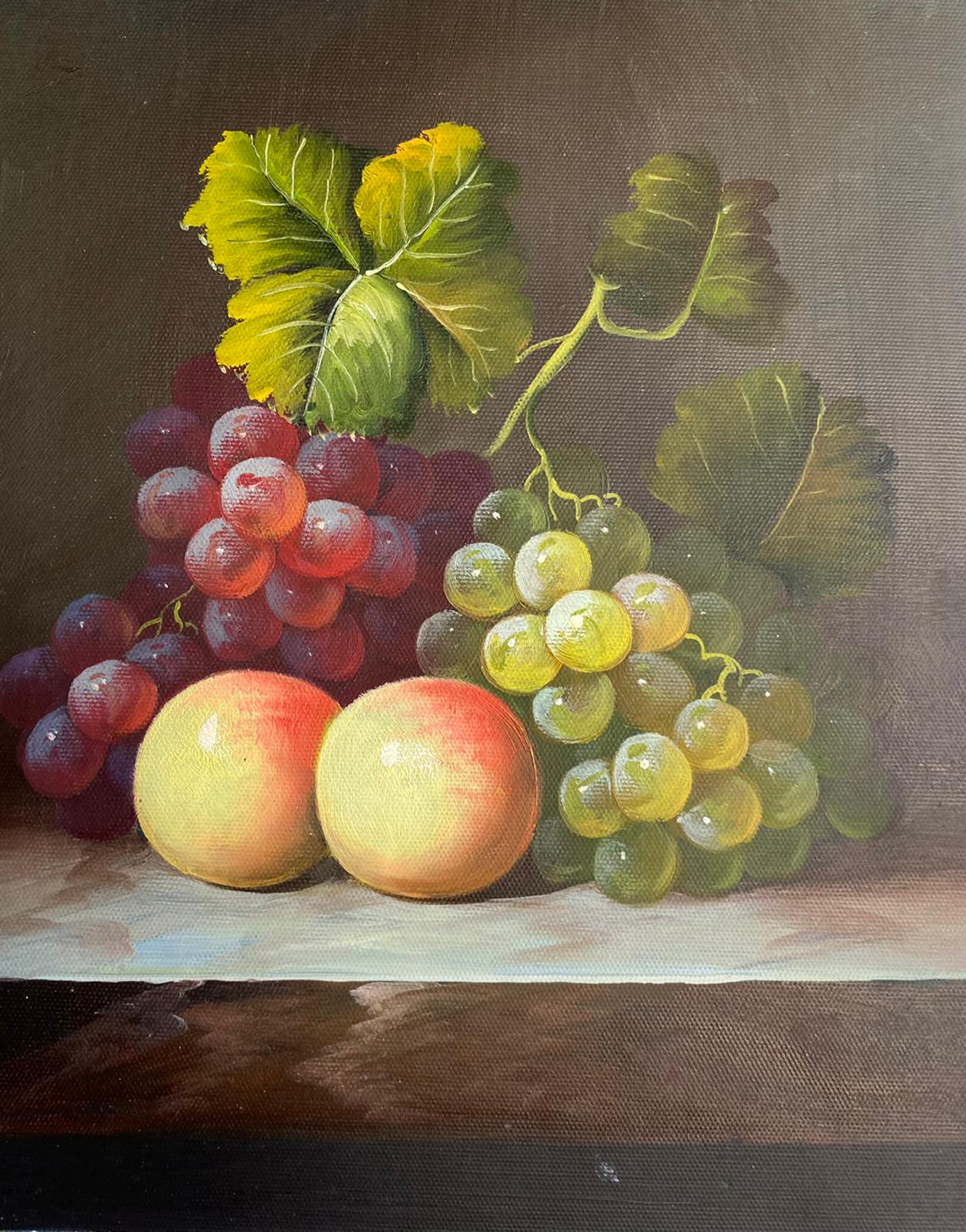 Nature morte de raisins et de pêches