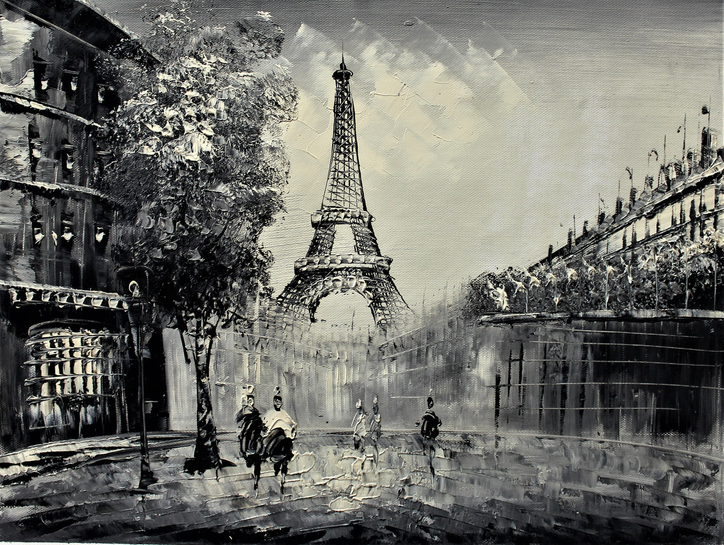 Walking towards the Eiffel tower