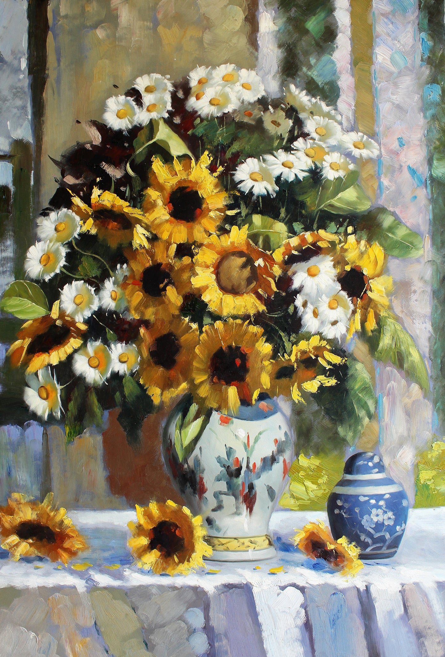 Nature morte de tournesols et de marguerites