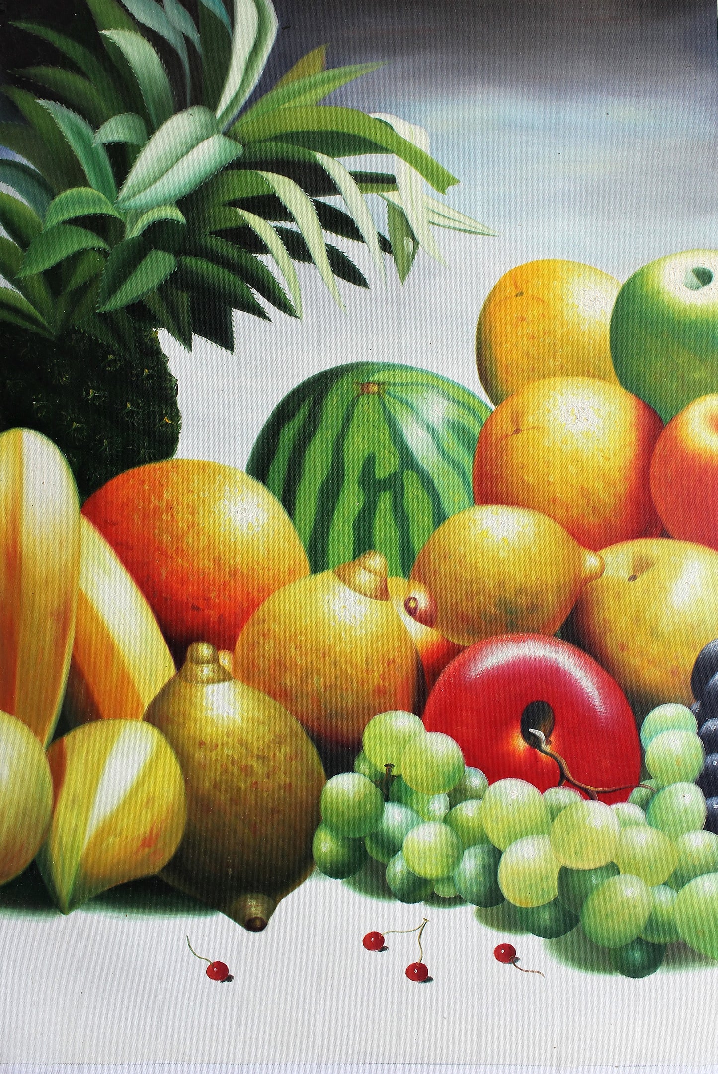 Nature morte de fruits sur fond blanc