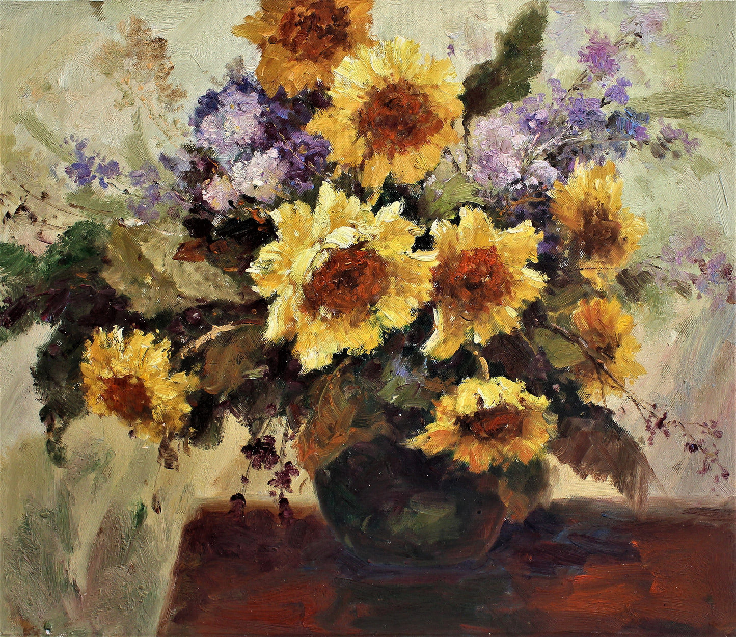 Nature morte de tournesols et autres fleurs