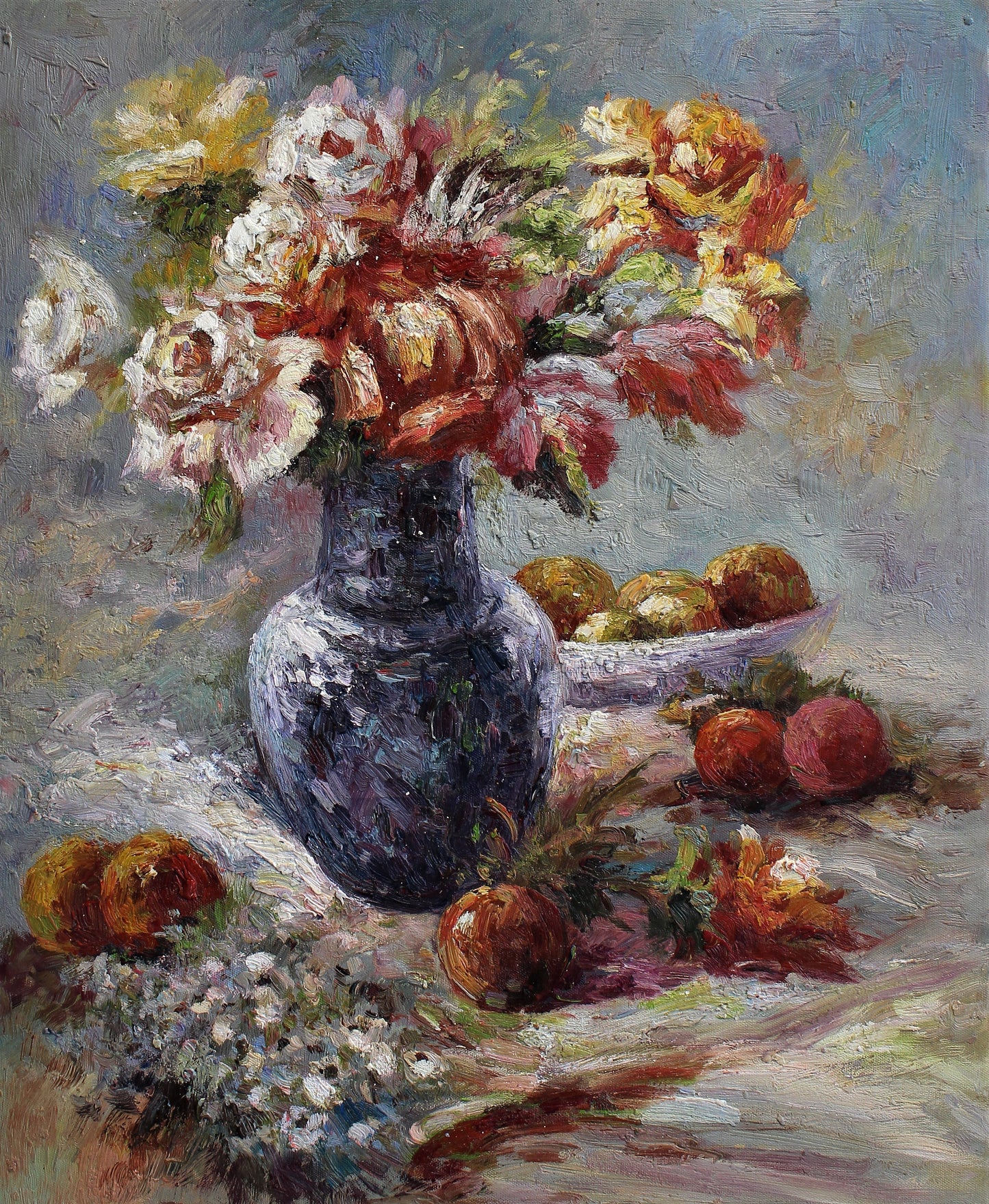 Nature morte de fleurs et de fruits