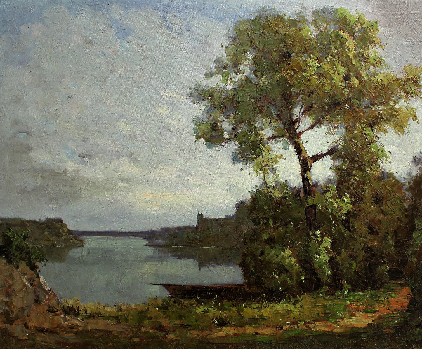 Arbres au bord d'un lac calme