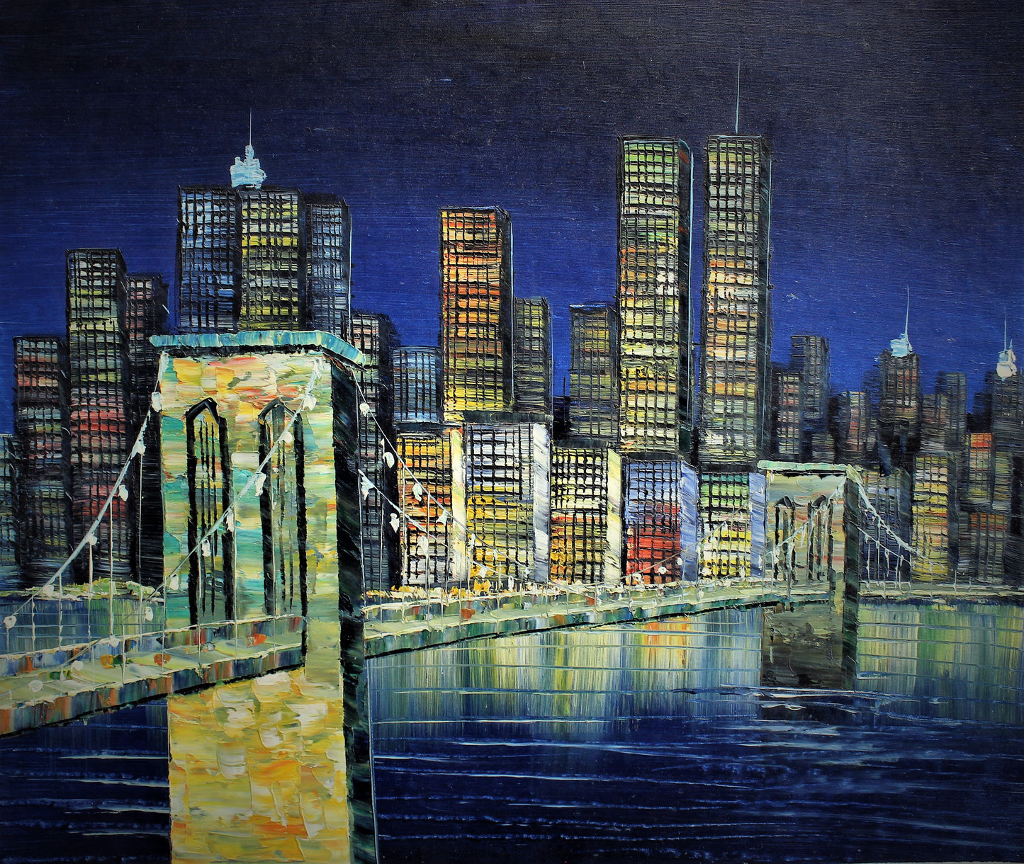 Grand pont vers une ville lumineuse