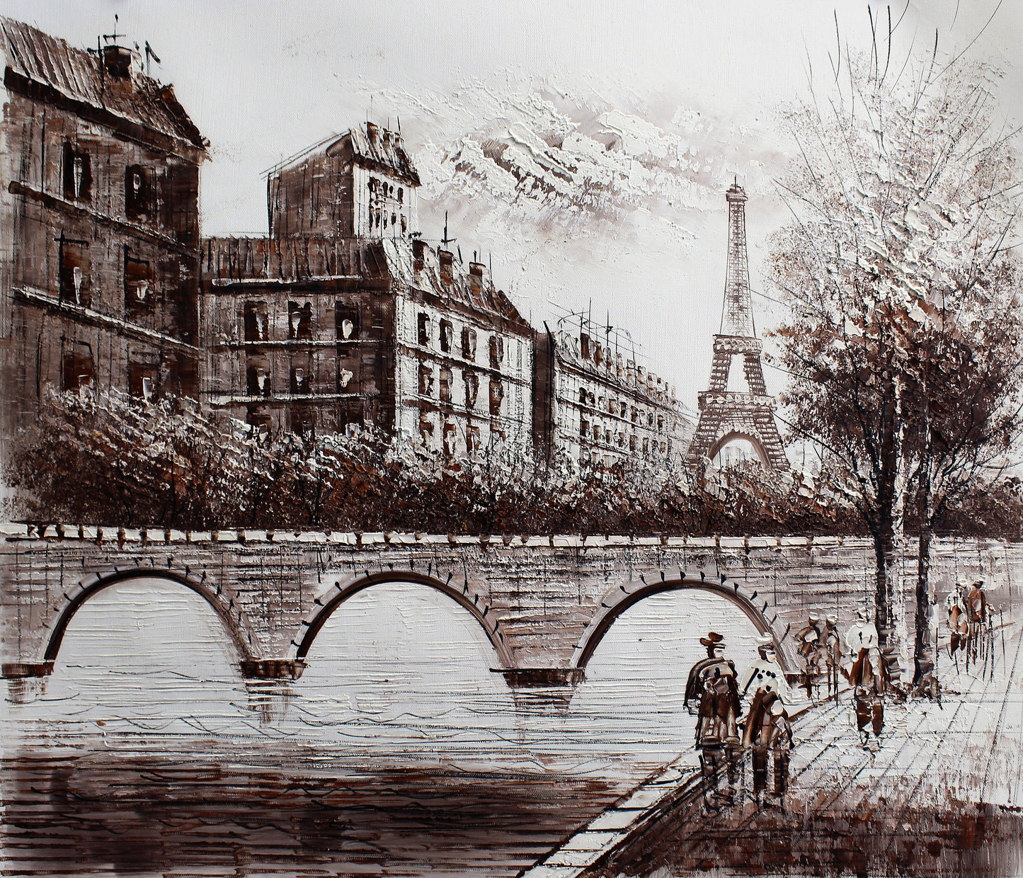 Bridge over a river near the Eiffel tower