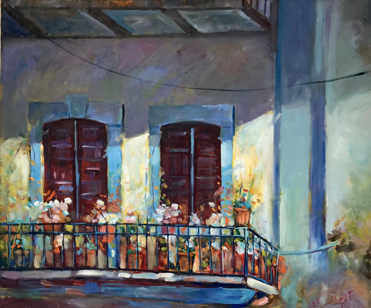 Balcon avec des fleurs