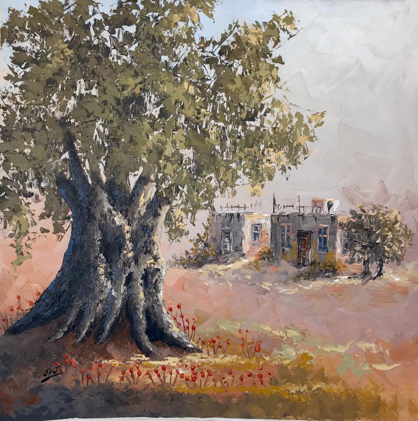 Paysage avec bâtiments