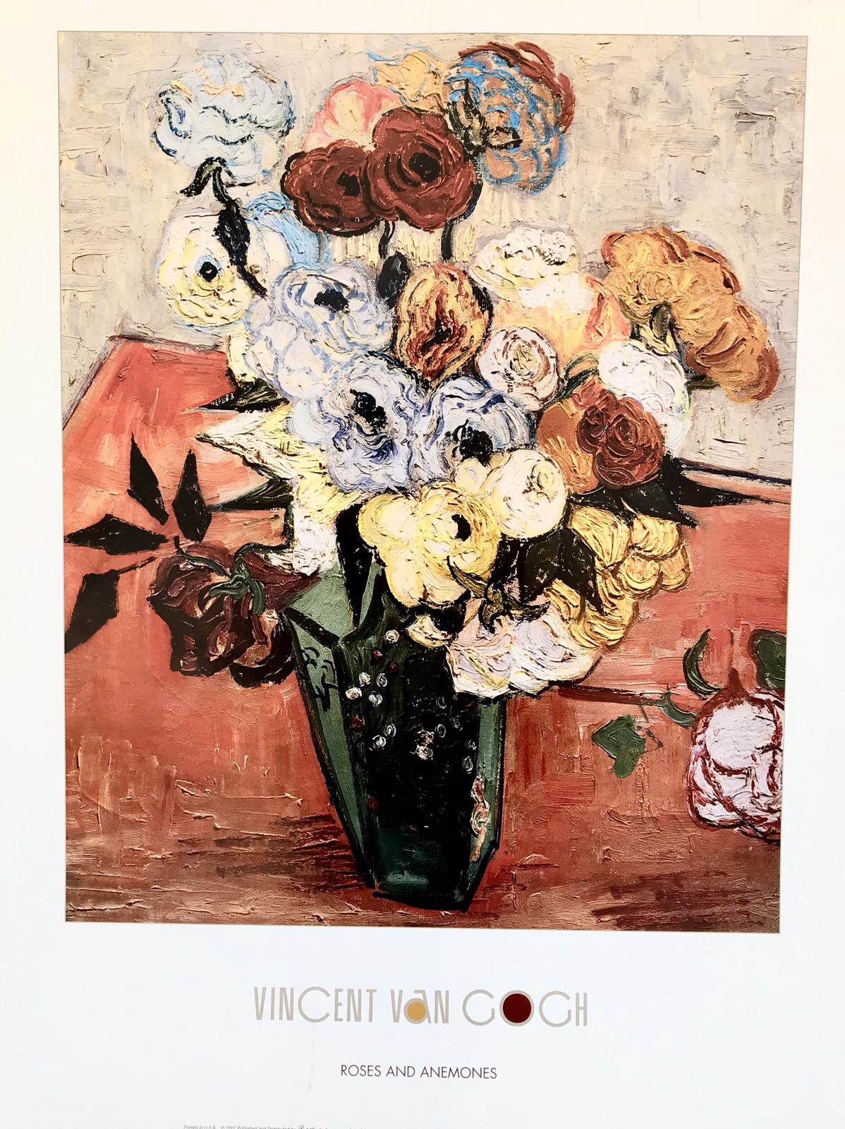 Poster of Roses and Anemones by Vincent van Gogh