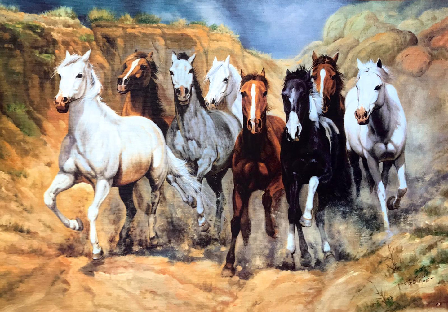 Poster of horses running in the desert