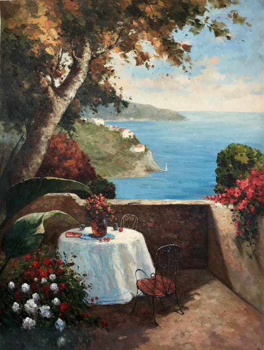 Table pour deux avec vue sur la mer