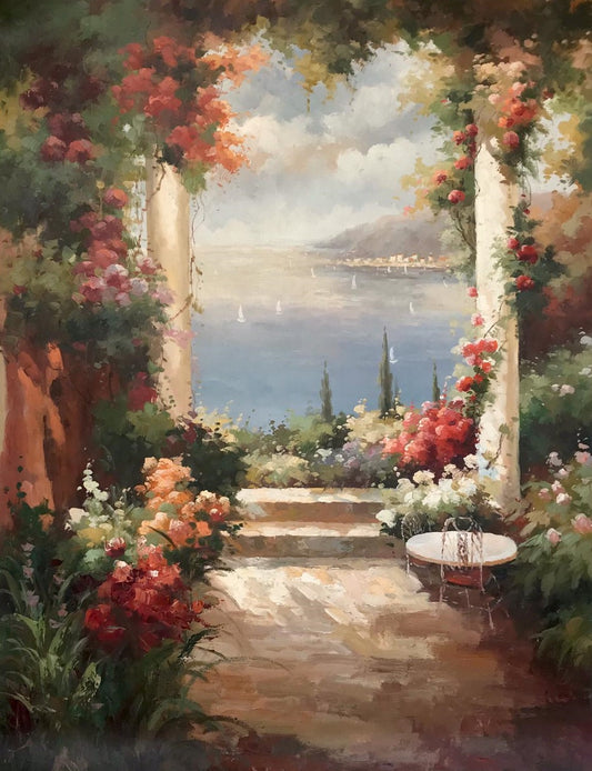Jardin avec vue sur la mer