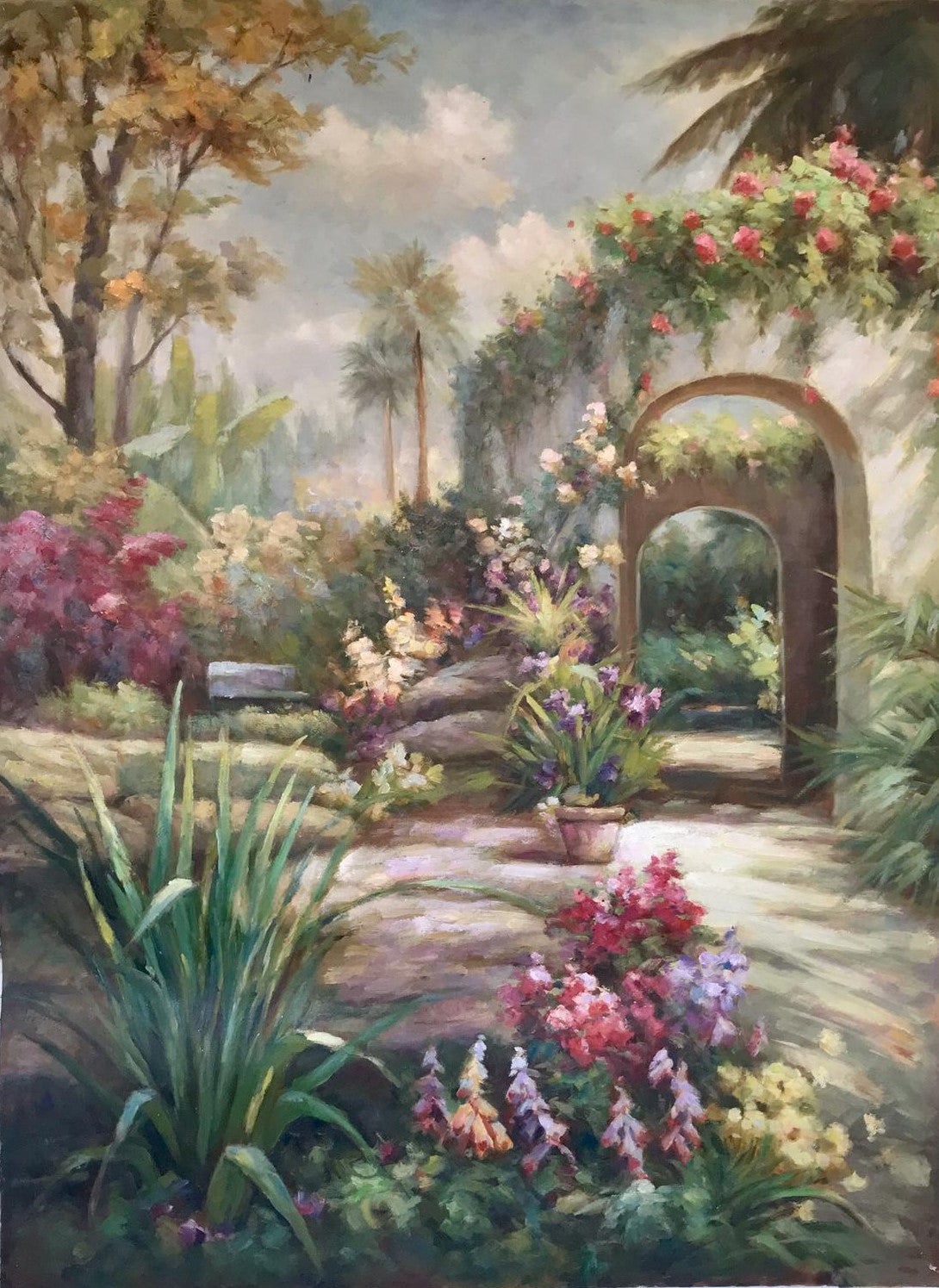 Chemin de jardin fleuri