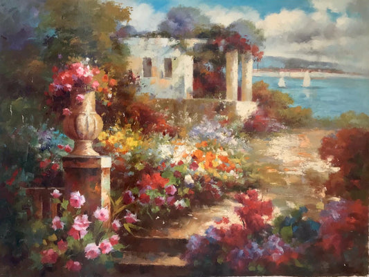 Jardin fleuri pittoresque