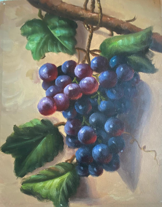 Nature morte de raisins sur la vigne