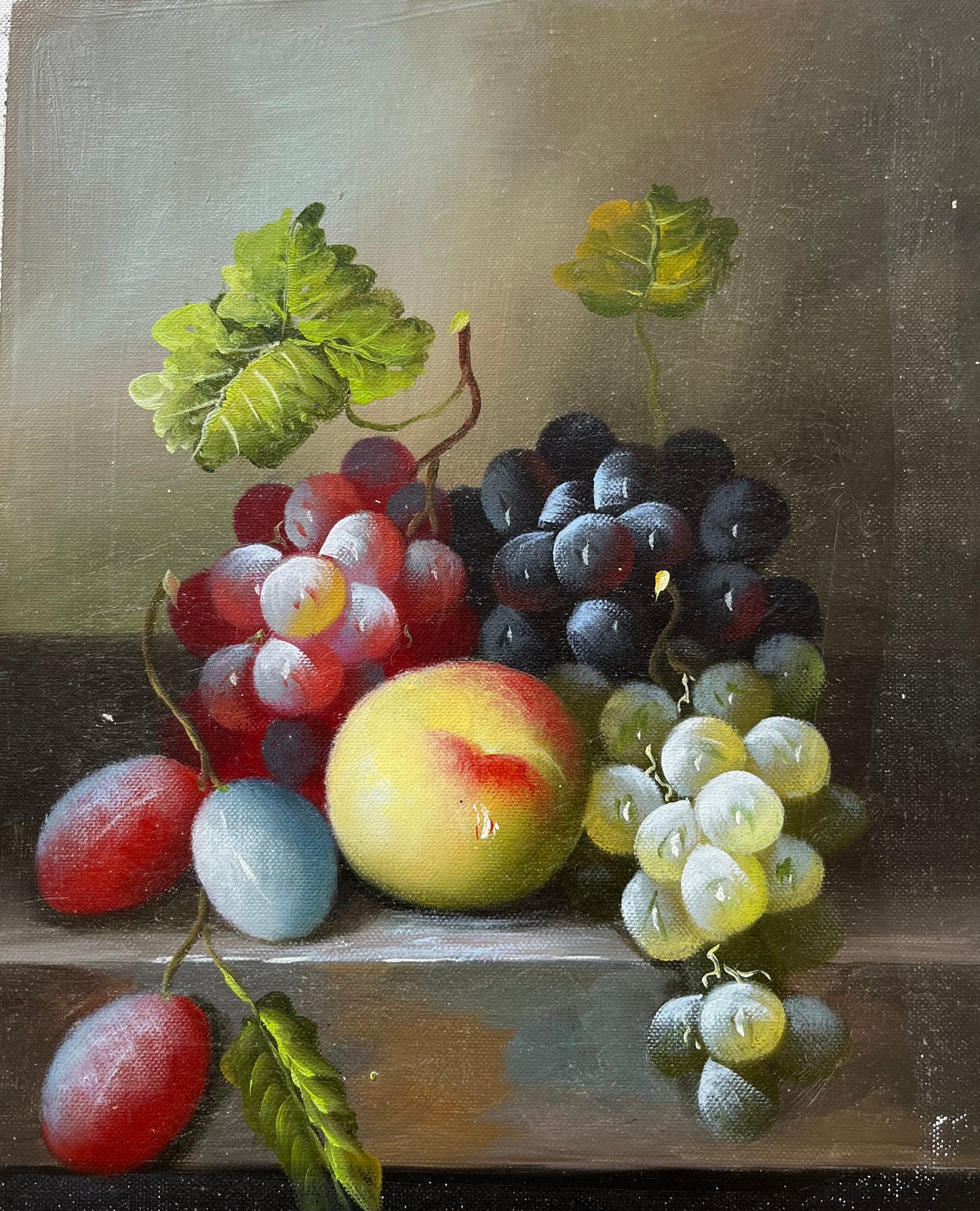 Nature morte de fruits sur fond marron