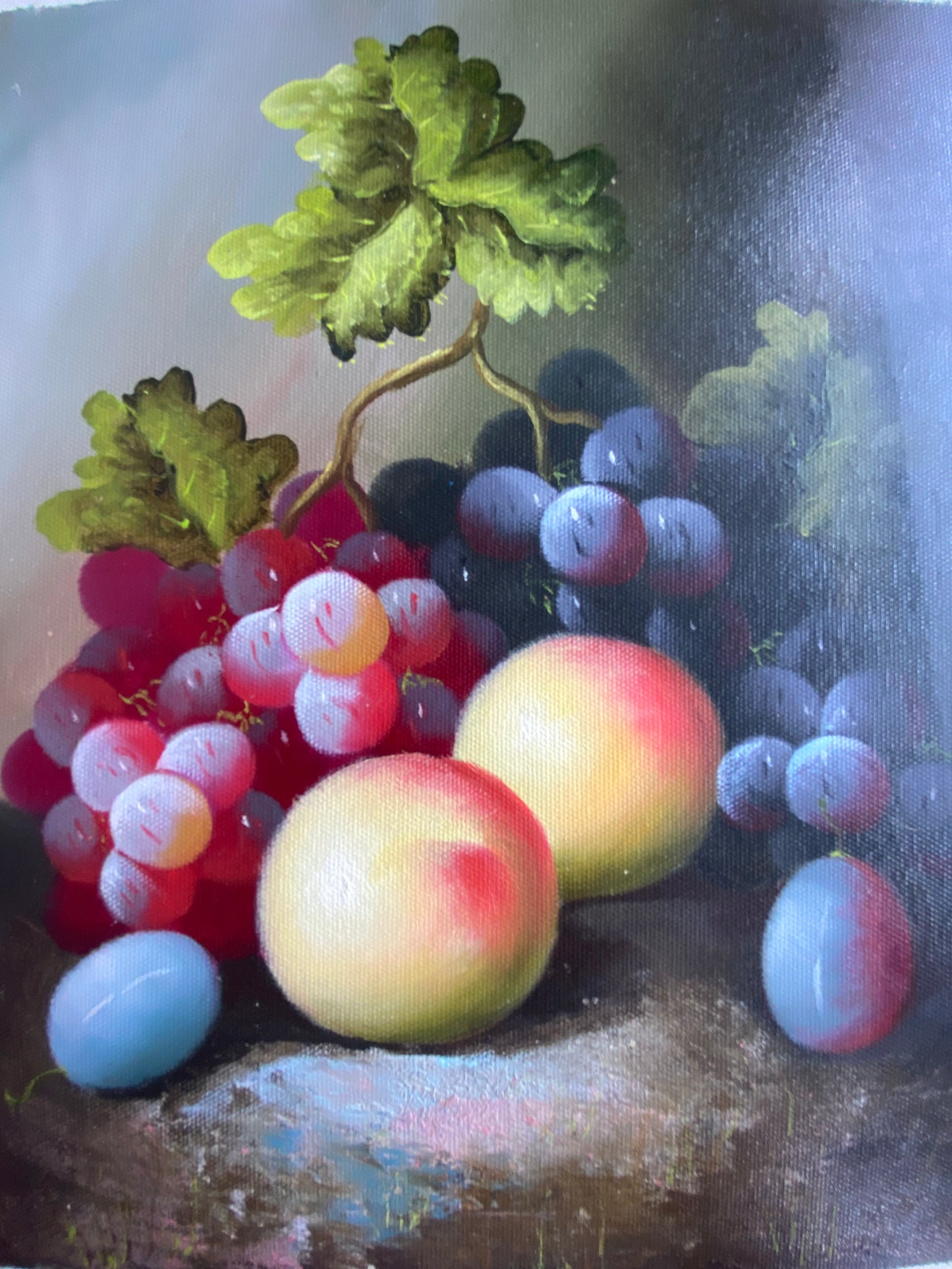Nature morte de fruits au sol