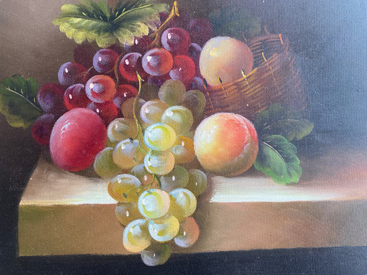 Nature morte d'un panier et de fruits
