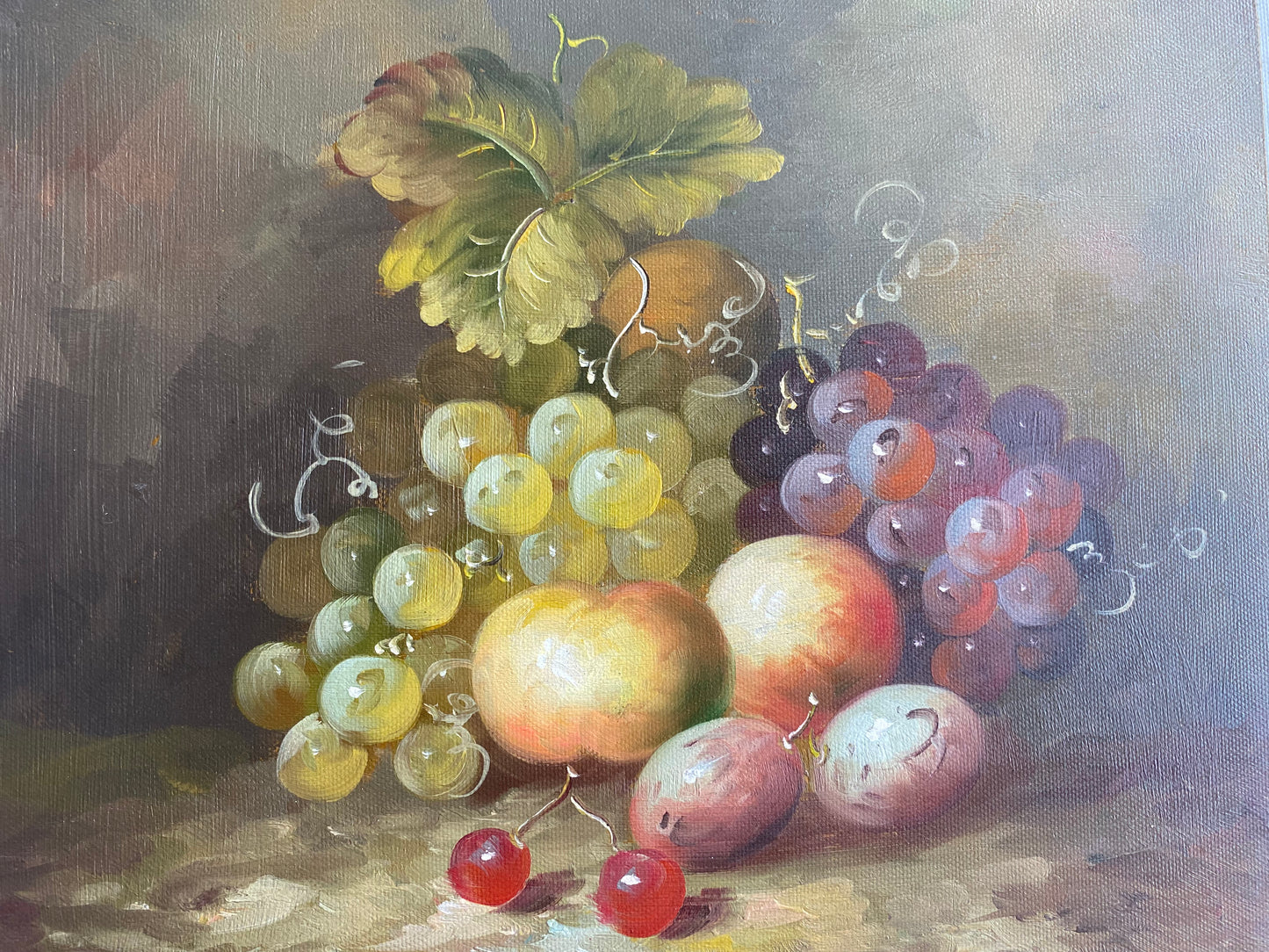 Nature morte de fruits avec un fond brumeux