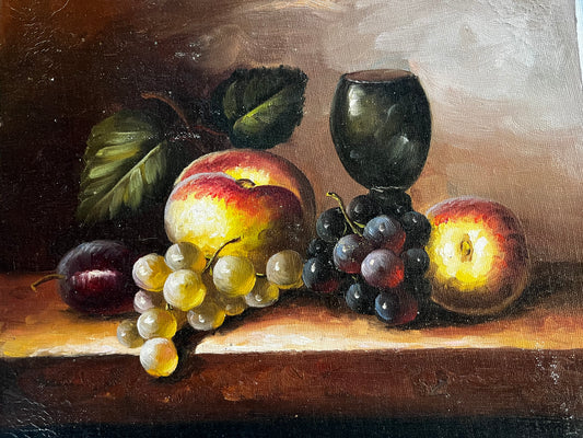 Nature morte d'un gobelet et de fruits
