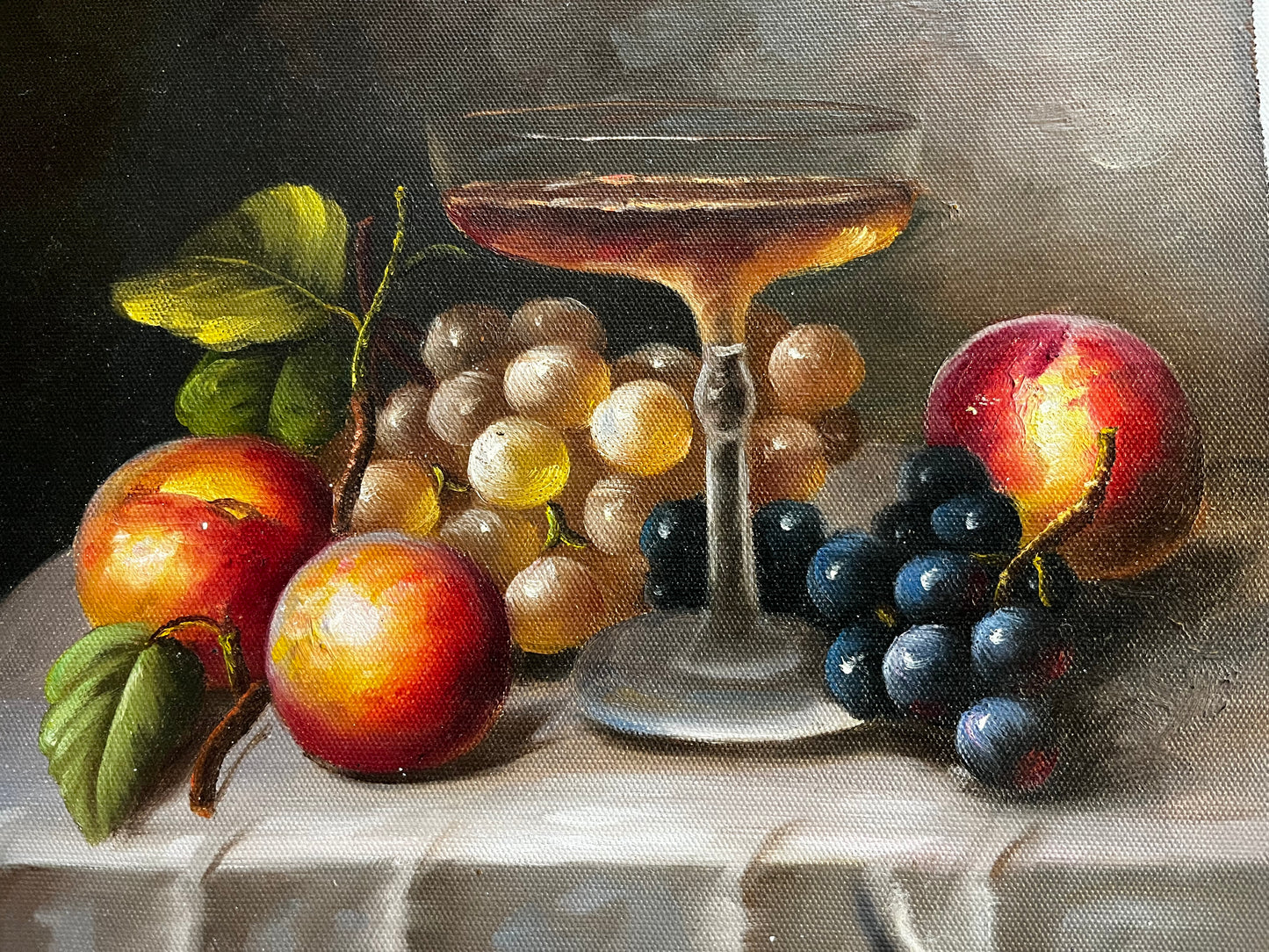 Nature morte de fruits et d'un verre