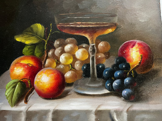 Nature morte de fruits et d'un verre