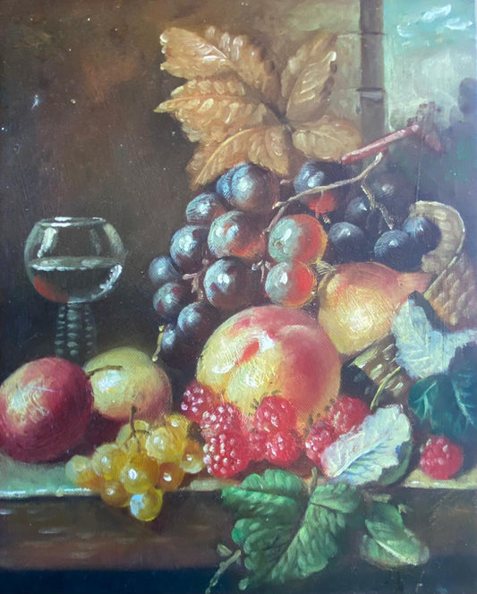 Nature morte de fruits et d'un verre