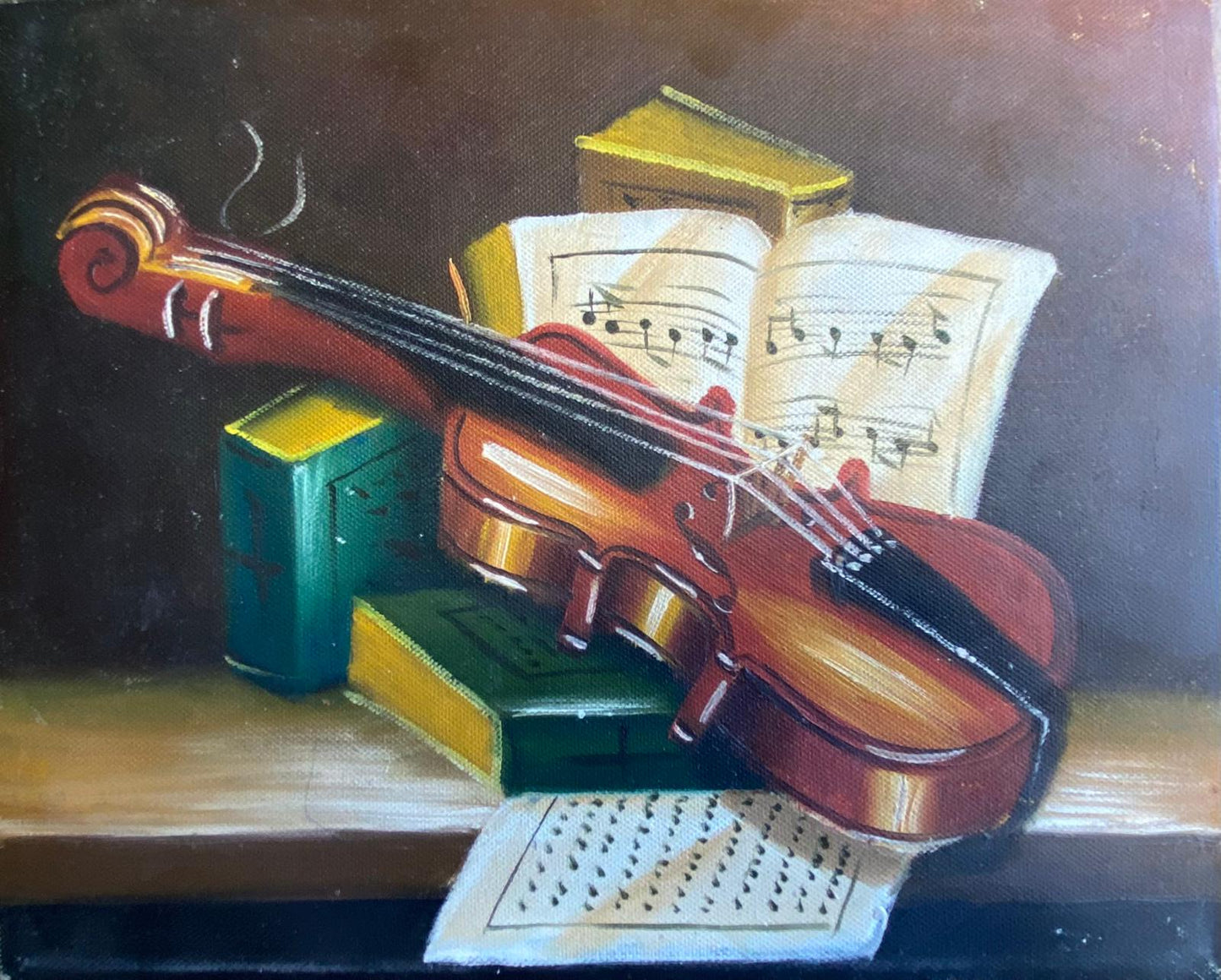 Nature morte d'un violon avec partition