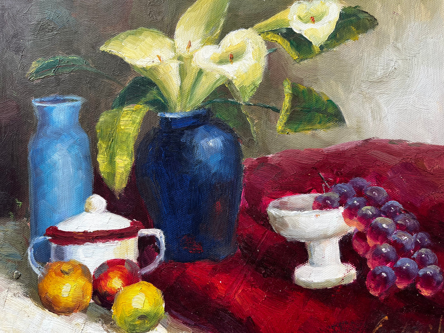 Nature morte de fleurs et de fruits