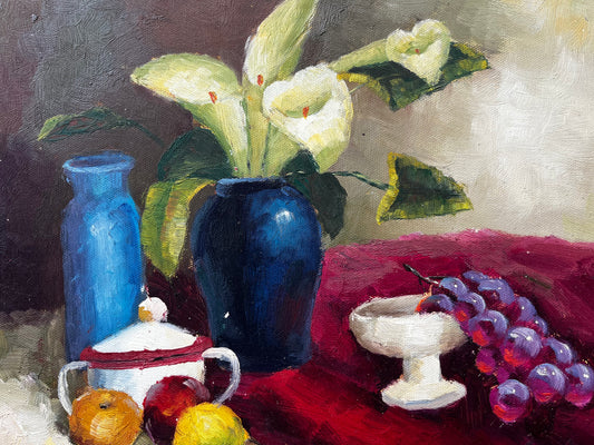 Nature morte de fleurs et de fruits