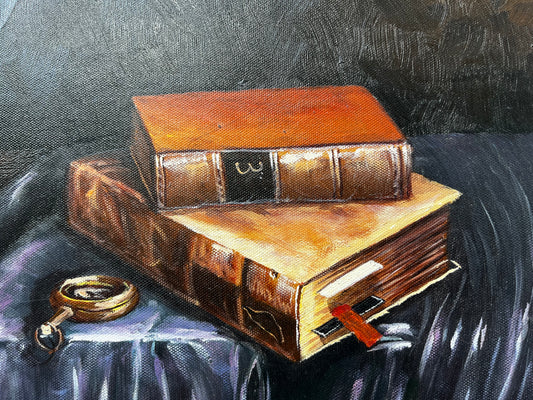Nature morte de vieux livres