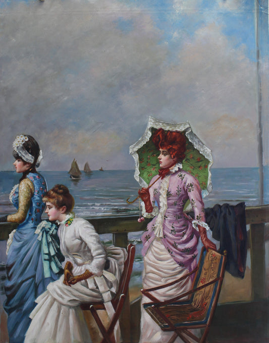Trois femmes au bord de l'océan