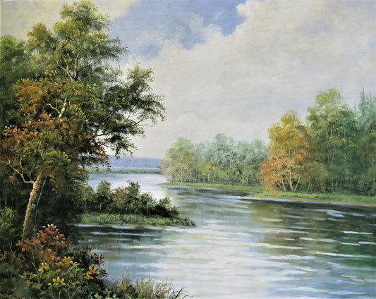 Curving river landscape