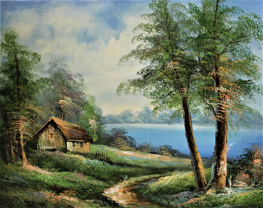 Paysage avec un chalet