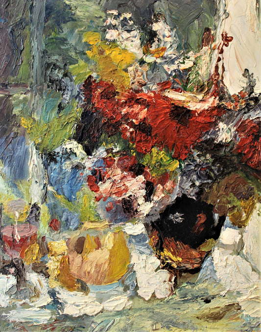 Bouquet of abstracted flowers on a table