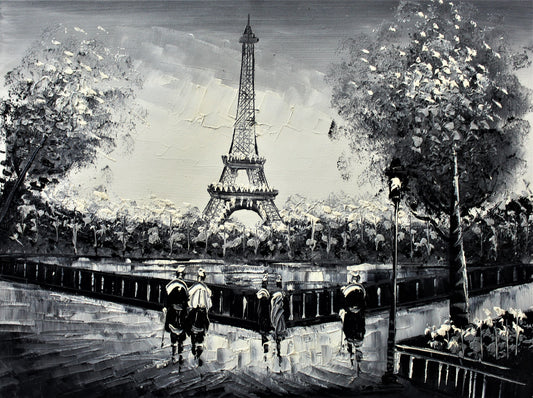 View of trees and the Eiffel tower
