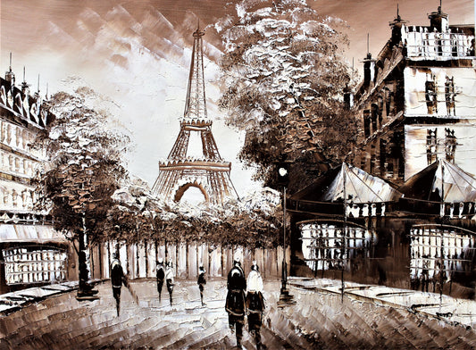 Sepia view of Eiffel tower