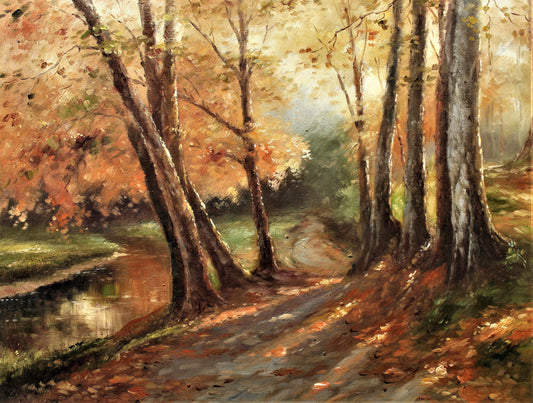 Autumn trees with changing colors