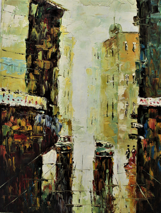 Rainy city street