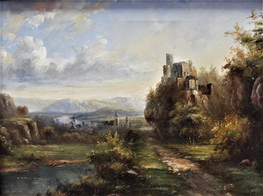 Castle overlooking lake
