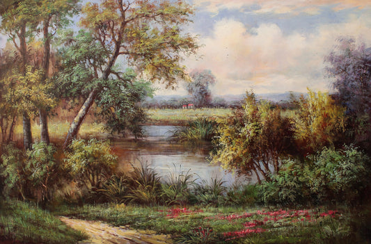 Chemin près de l'étang forestier