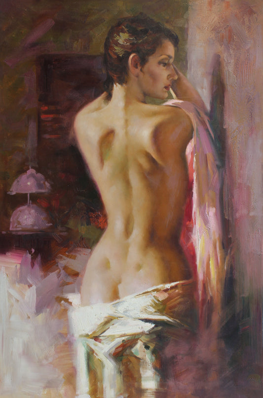 Dos d'une femme torse nu