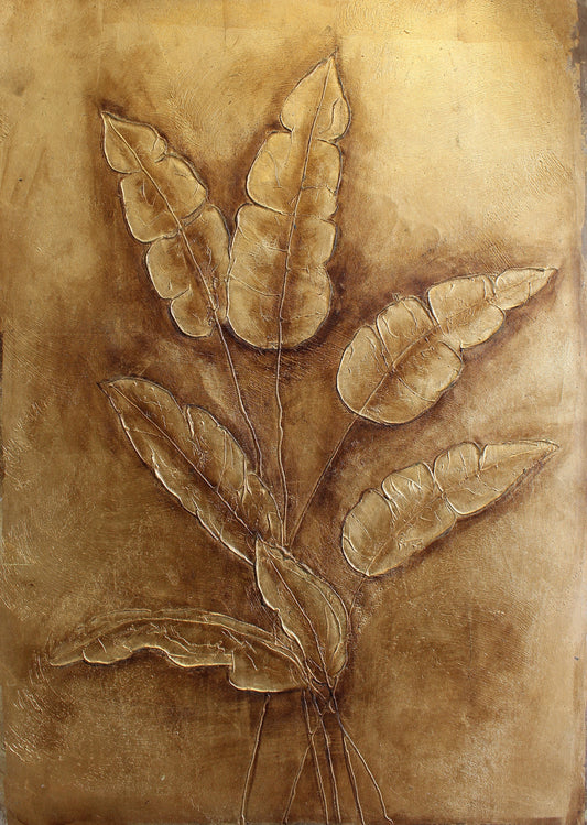 Peinture monochrome beige de feuillage