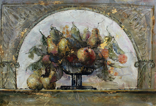 Nature morte de poires dans un vase