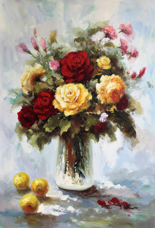 Nature morte de fleurs et de citrons