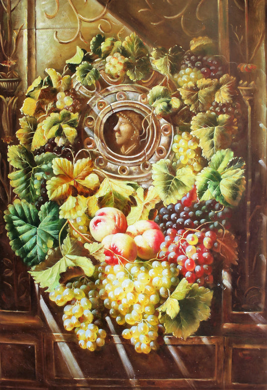 Couronne de fruits et de feuilles