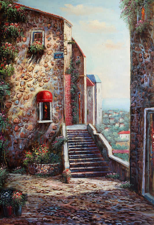 Vieille maison en pierre sur une colline