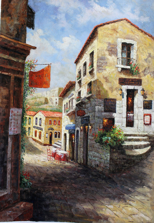 Coin de rue d'une petite ville